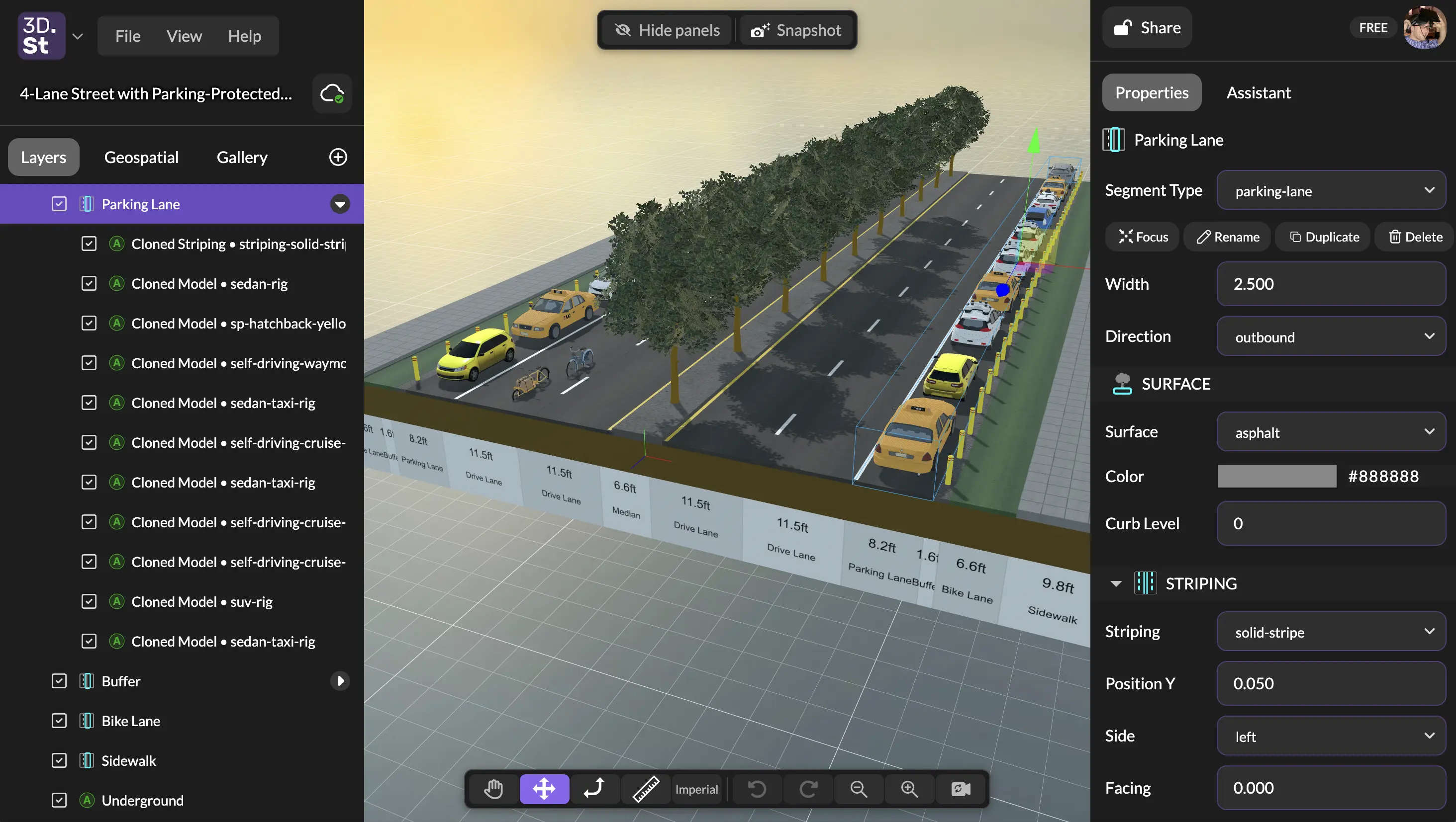 New 3DStreet sidepanel design