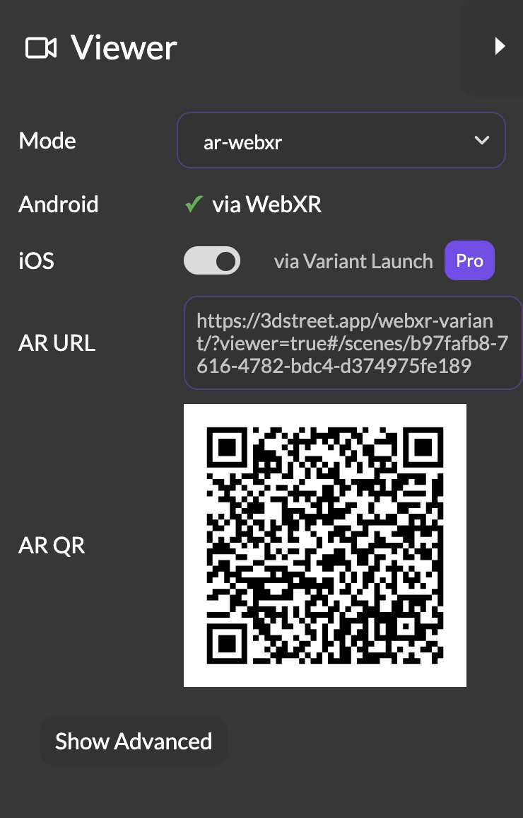 AR Mode Sidebar